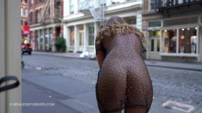 Changing on the street