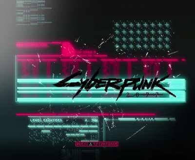 Pixel art recreation of the Cyberpunk 2077 main menu by Vsigos