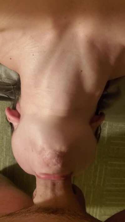 Practicing deepthroating always leads to some distension.