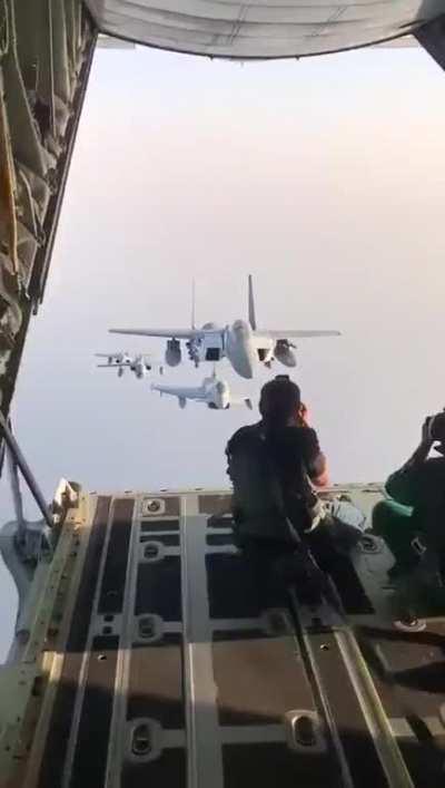 Fighter Jets posing for Photographer, photographer giving posing instructions to fighter jets