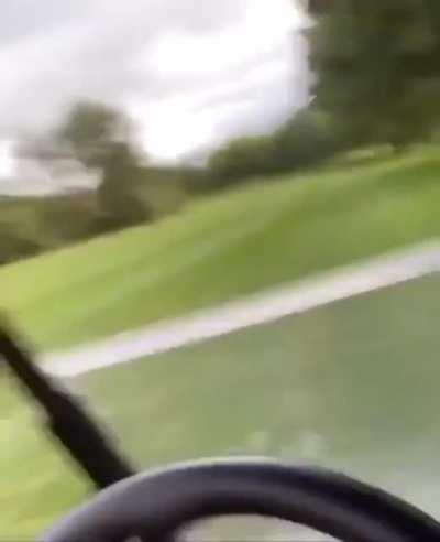 This is the best contact Chad made on the course all day.