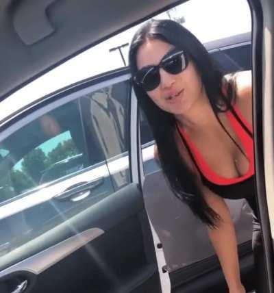 Billie Kay shaking her boobs for Peyton