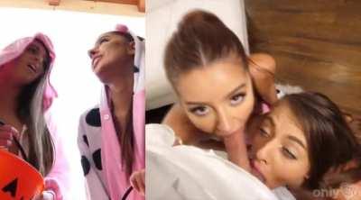 Sexy Bunnies sharing a cock