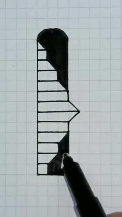 This video shows how you can easily draw an illusory 3D stair using anamorphosis, or the view of a recognizable image only from a precise vantage point