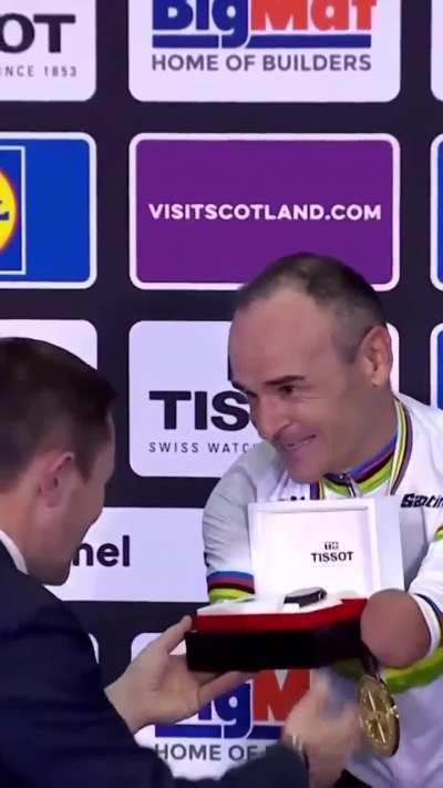 At gifting a gold medalist 