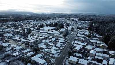 Myrtletown, Humboldt County, Northern California. Feb 23, 2023. Drone footage of the snow at 7 am. [OC]