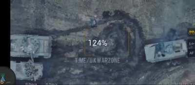 UA POV. Russian Tank almost crushes soldiers with its barrel.