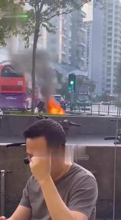 E-bike catching fire (source unknown)