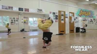 Hands-legs. 10 year old break dancer, Spin Master 