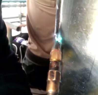 Vertical up with oxy acetylene.