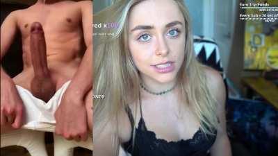 Melina getting shocked by his cock