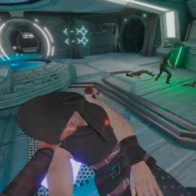 Footage of Anakin executing the 