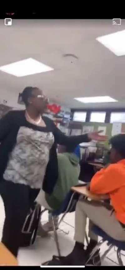 Student steals teacher's hair and teases her with it