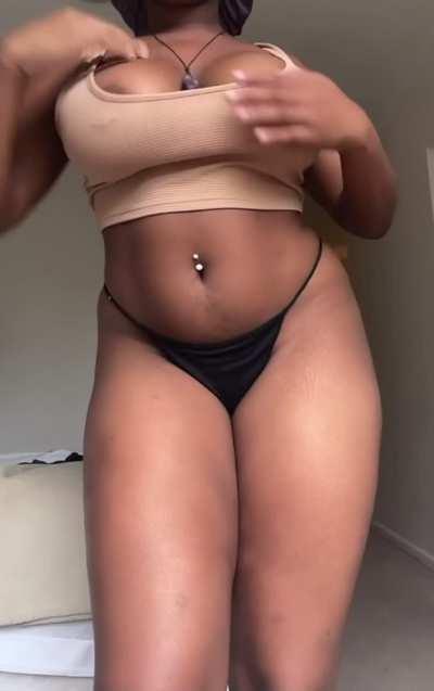 Ebony Nipple Piercing TikTok Tits Porn GIF by thicquality