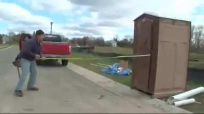 Having fun on the work site.