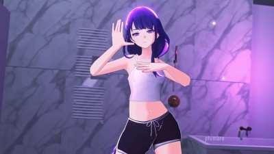 Raiden Shogun doing Jojo pose