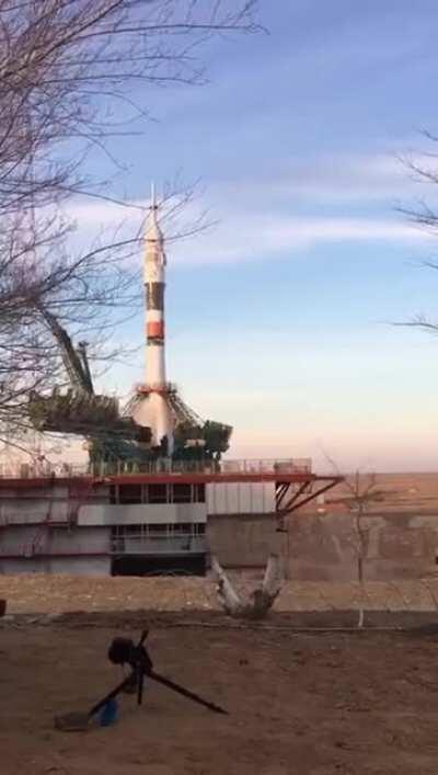 Only in Russia would someone stand next to a rocket launch.