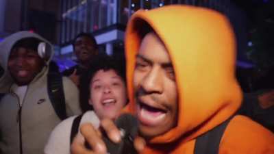 New York Knicks fans celebrate as their team, who hasn't won a championship since 1973, advances to the conference finals for the first time since 2000.