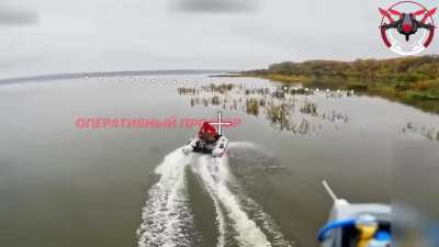 Close call for Ukrainian Fishermen - Drone operator detects them as civilian at last moment -   Seversky Donets River - October 2025