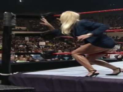 Debra exiting and/or entering the ring 1