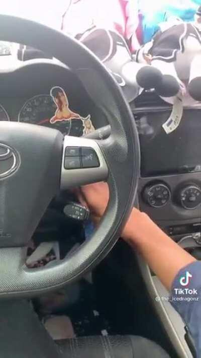 Interesting car mod. (Hentai moan warning when he starts up the car).