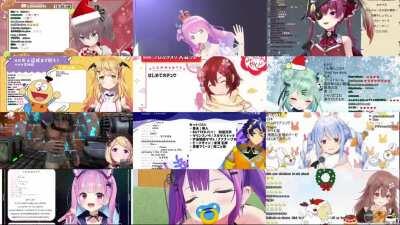 Hololive Sings - 12 Talents Sing Hajimete no Chuu (if your ears are in unbearable pain, go to 1:32, trust me)