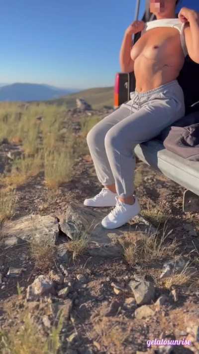 BTBF in the back of the car