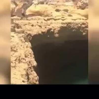 Jumping from a cliff. WCGW