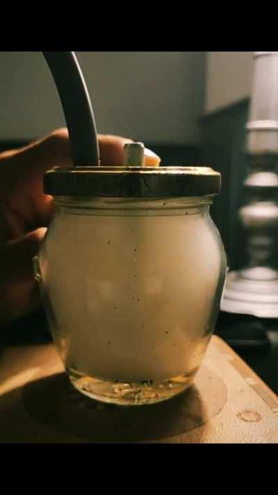 Hey guys, just made a thing, not really hard to make but i love to see that flowing sea of smoke 🤩 its borosilicate glass jar with silicone straw and a one hitter for the stem