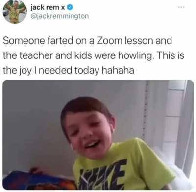 Someone farted on a Zoom lesson and the kids and teacher crack up