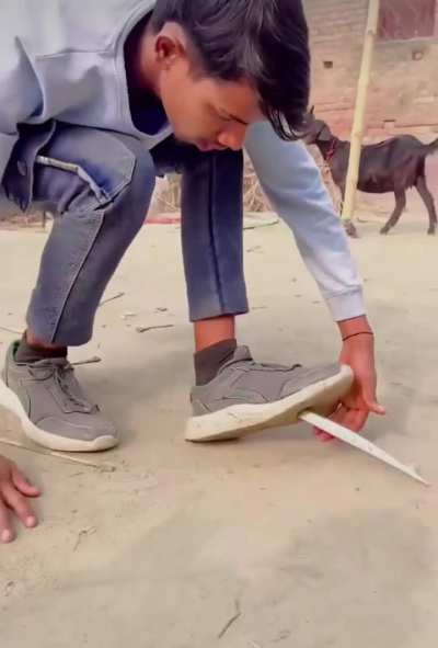 Doing a backflip on spikes.