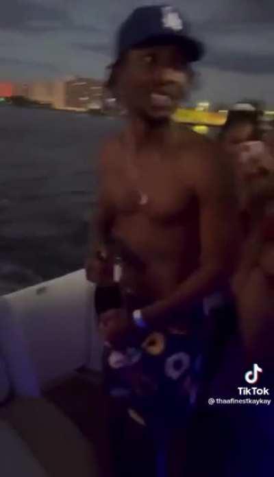 Pouring champagne all over someone else’s boat