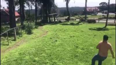 That Ostrich could have killed him. Dudes lucky to be alive.