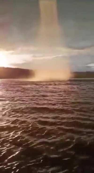 Tornado pumping up water right into the clouds like pipelines..