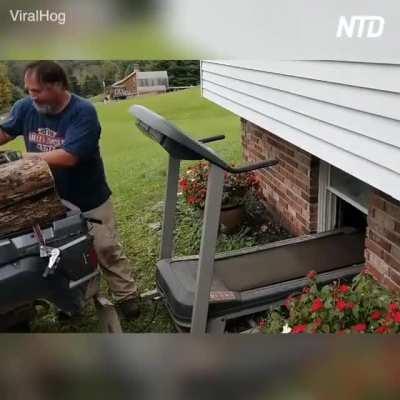 Great use for that old treadmill that sits unused in the garage!!