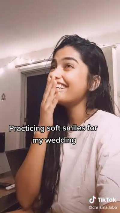 Practicing soft smiles