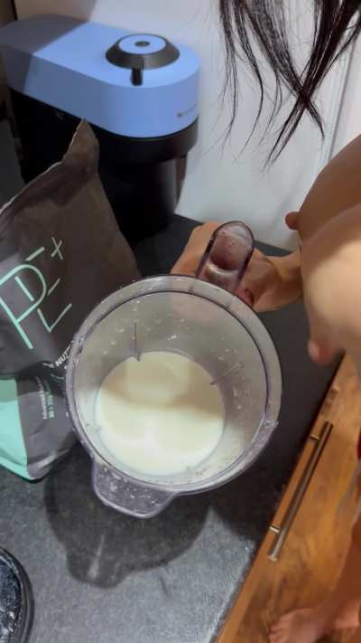 Anyone want a protein shake? 🍼