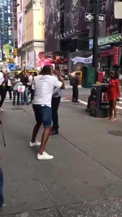 Visicous knockout in times square