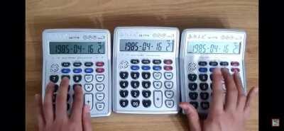 Kid: why do u have three calculators? Asian Guy: *lays the calculators out*