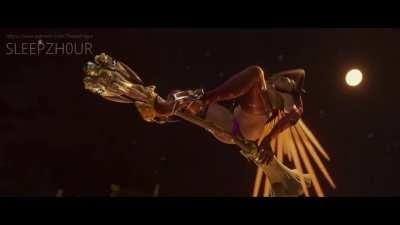 Mercy riding her broom (SleepzHour)