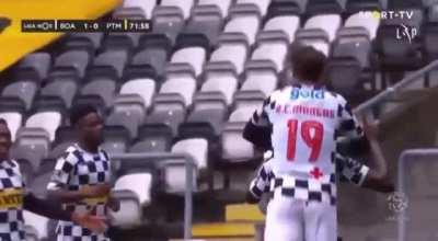 To celebrate with teammates .