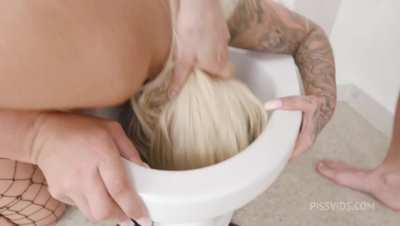 Busty Blonde Louise Lee Gets Piss Drenched During Rough Gangbang