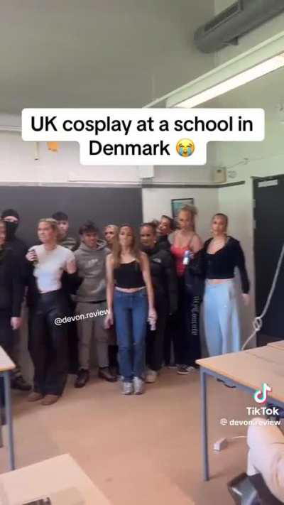 Danish students cosplaying as British