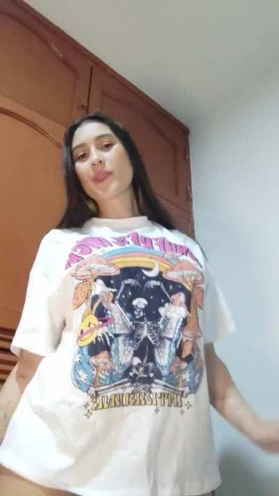 My oversized t-shirt hides many interesting things