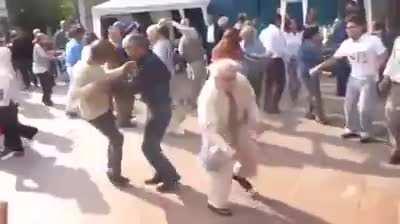 Chad shows of his dance moves