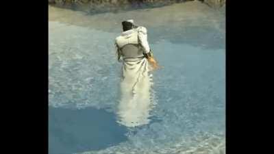 Jotaro! Se acabando no oceano!