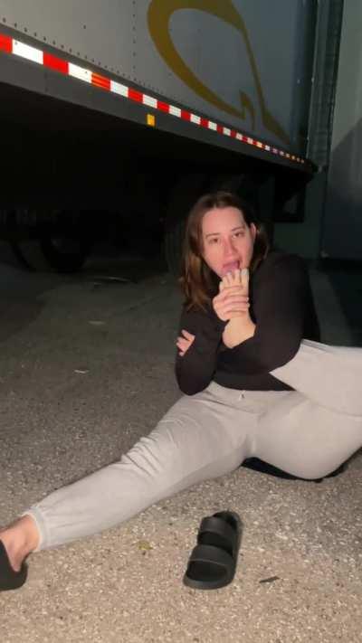 Being sketchy in the morning tasting my toes 