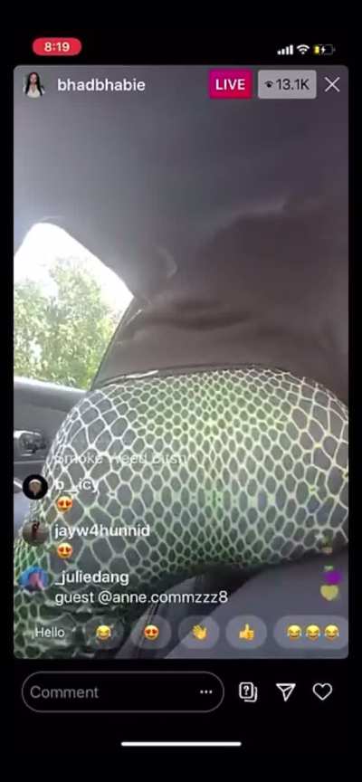 Twerking and arching back in car