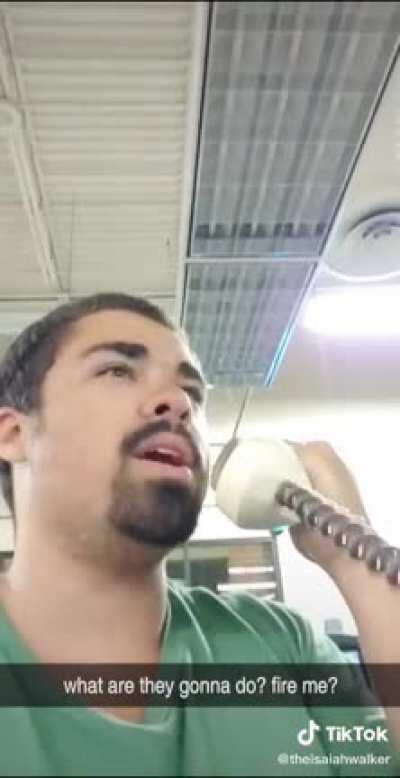 Grocery store worker has had enough