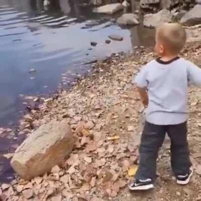 How many times can you skip at the lake?